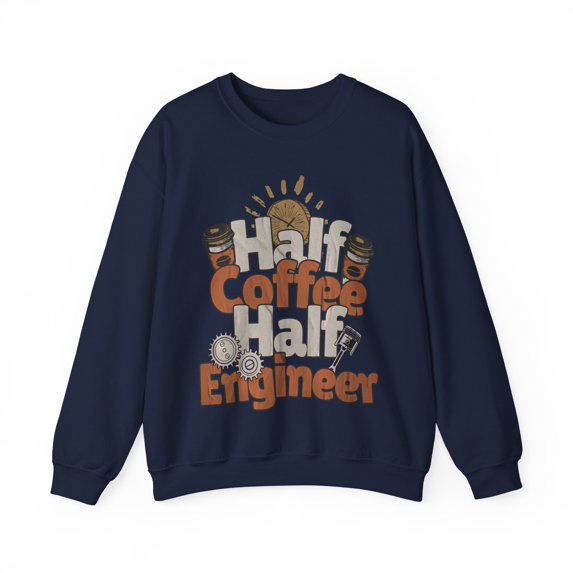 Funny Caffeine Lover Unisex Sweatshirt , Half Coffee Half Engineer