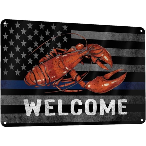 Funny Cajun Crawfish Boil Welcome Metal Sign 12x8 Inch Aluminum Personalized Signs for Outdoor Indoor Home Decor