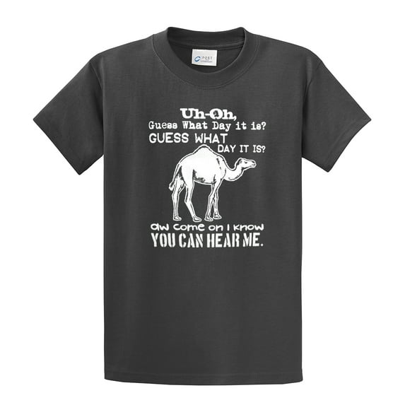 Funny Camel Youth Short Sleeve T-shirt Guess What Day It is Hump Day-Charcoal-Ym