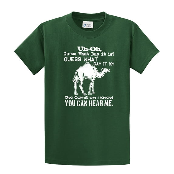 Funny Camel Youth Short Sleeve T-shirt Guess What Day It is Hump Day-Forest-Yl