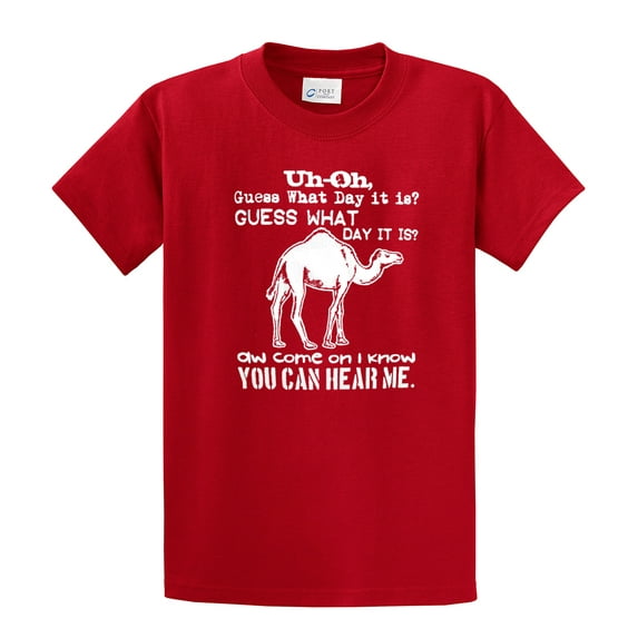 Funny Camel Youth Short Sleeve T-shirt Guess What Day It is Hump Day-Red-Ym