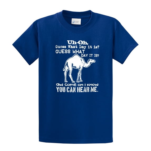 Funny Camel Youth Short Sleeve T-shirt Guess What Day It is Hump Day-Royal-Yl