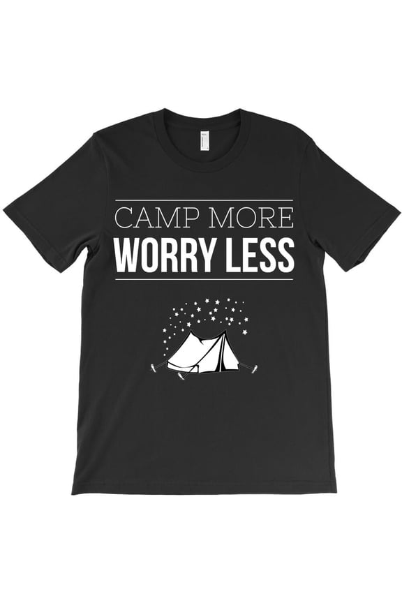 Funny Camp More Worry Less Themed Quote for a Happy Camper Vacation H16840 Unisex T-Shirt, Up to 5XL Available