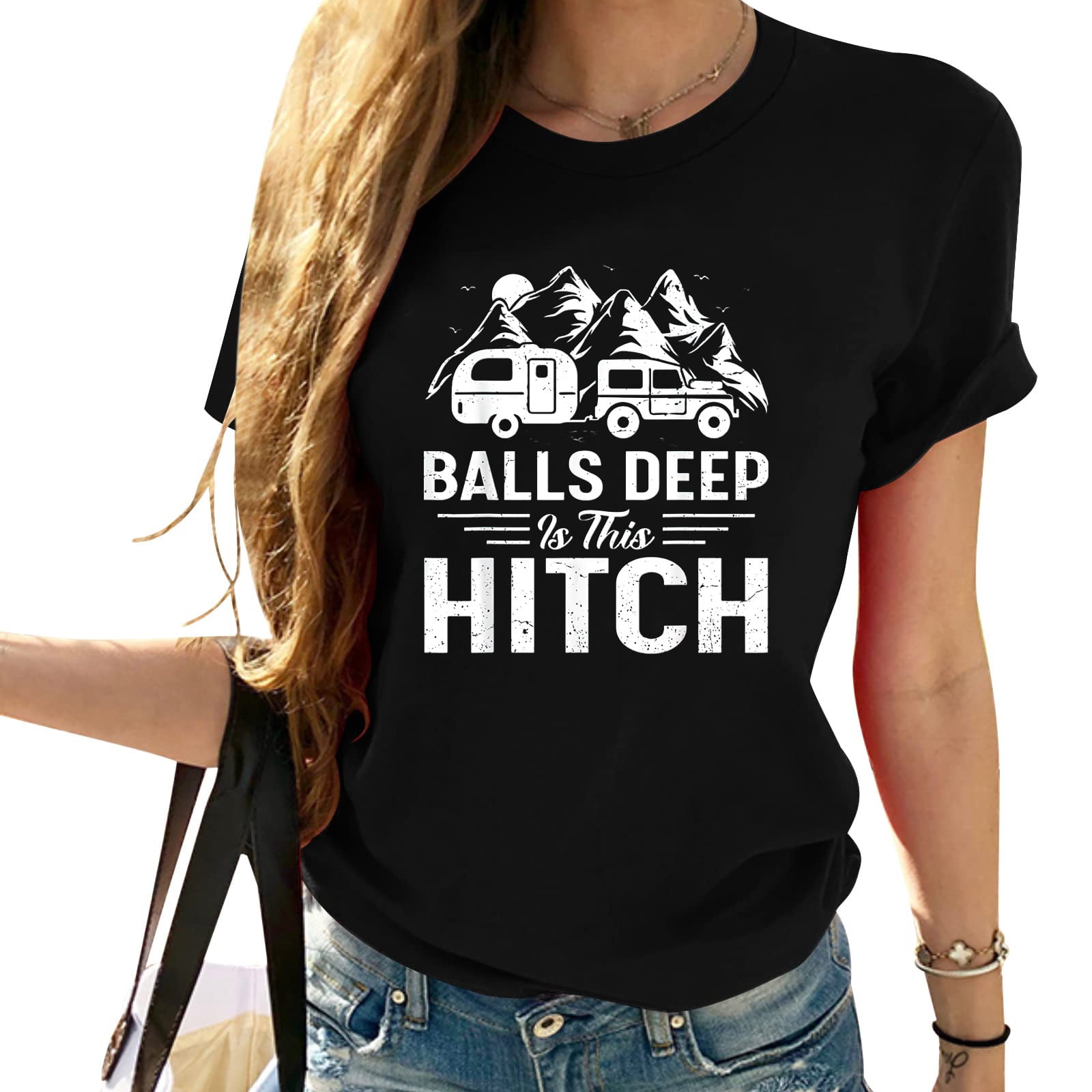 Funny Camper Balls Deep In This Hitch Camping T-Shirt - Walmart.com