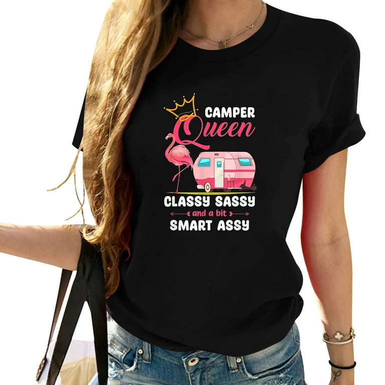 Queen Of The Camper Retro Rv Camping Funny Graphic T-Shirt Queen Of The Camper Retro Rv Camping Funny Graphic T-Shirt