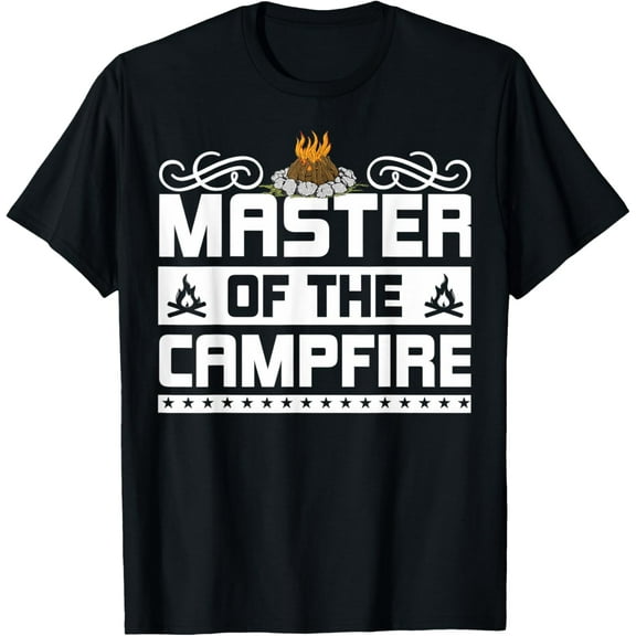 Funny Camping Campfire With Sayings Master Of The Campfire T-Shirt mens t shirt，black，women，funny，misfits，men，journey