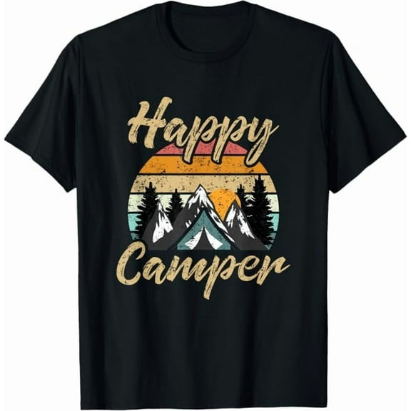 Funny Camping Hiking Lover Present Happy Camper Gift T-Shirt