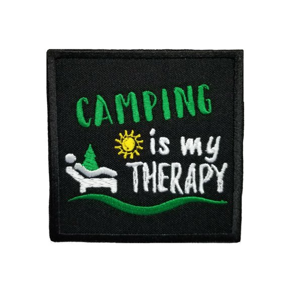 Funny Camping Life Quotes Camping Is My Therapy Embroidered Iron On Patch