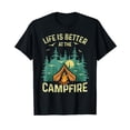 thumbnail image 1 of Funny Camping Lover Design For Men Women Camping Vacationist Black T-Shirt Short Sleeve, 1 of 5