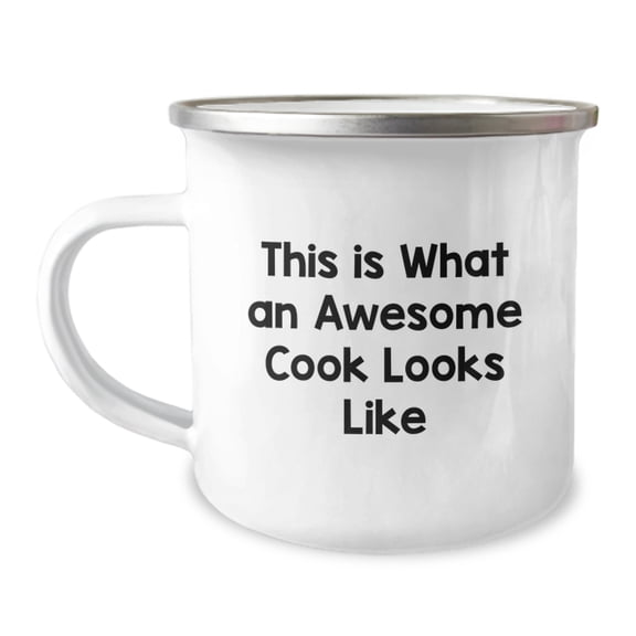 Funny Camping Mug for Cooks, Inspirational Quote 'This Is What An Awesome Cook Looks Like', Gifts for Graduation from Family to Friends