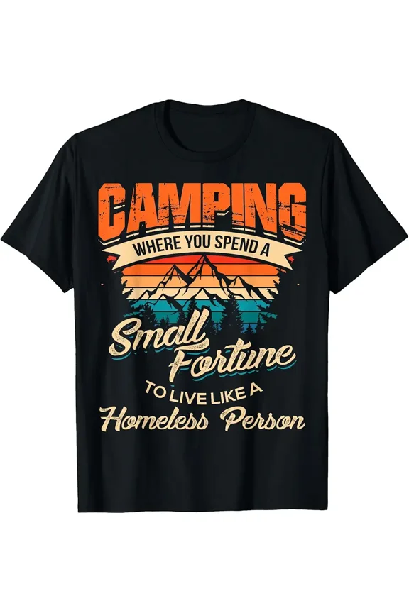 Funny Camping Quote Mountain Retro Graphic Gift for Men Women T-Shirt