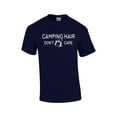 thumbnail image 1 of Funny Camping Short Sleeve T-shirt Camping Hair Don't Care-Navy-XL, 1 of 4