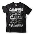 thumbnail image 1 of Funny Camping Tee Where Friends And Marshmallows Get Toasted Together T-Shirt Camping hiking tee, 1 of 6