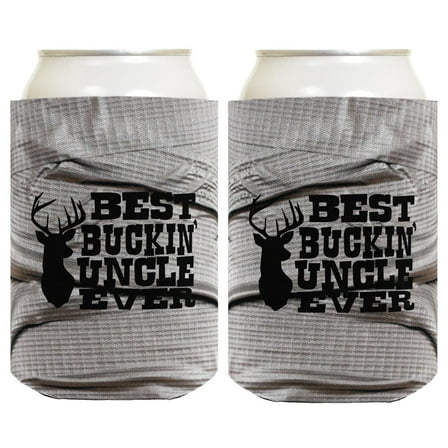 Funny Can Cooler Best Buckin' Uncle Ever Father's Day Gift for Uncle 2-Pack Can Drink Thermocoolers
