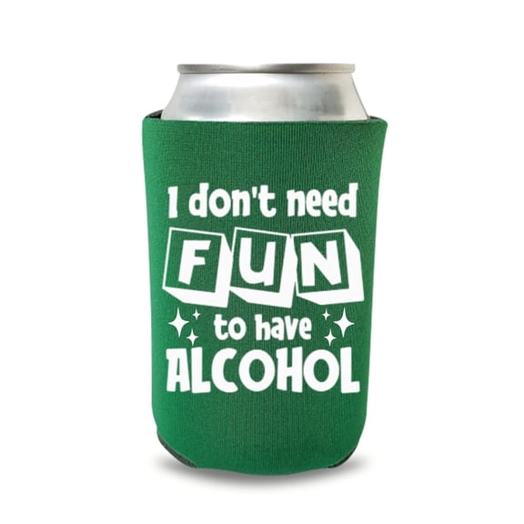 Novelty Can Cooler Sleeve Green, Funny Quote Drink Insulator, Collapsible Foam Beverage Holder, Gag Gift Idea