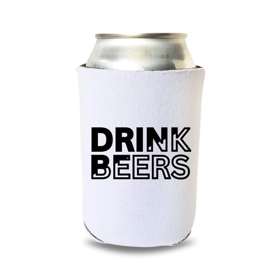 Funny Can Coolers, Drink Beers Coolies, Gift, Beer Coolers, Drink Accessory, Party Favors (White)