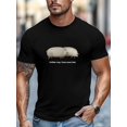 thumbnail image 1 of Funny "Can I Have Some Oats?!" Pig Design Men's T-Shirt - Casual Round Neck Short Sleeve Humorous Graphic Tee with Cute Hamster-Like Swine Print for Casual Attire & Themed Parties (Machine Washable), 1 of 6