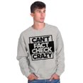 thumbnail image 1 of Funny Can't Fact Check Crazy Joke Unisex Plus Fleece Graphic Sweatshirt Brisco Brands 4X, 1 of 5