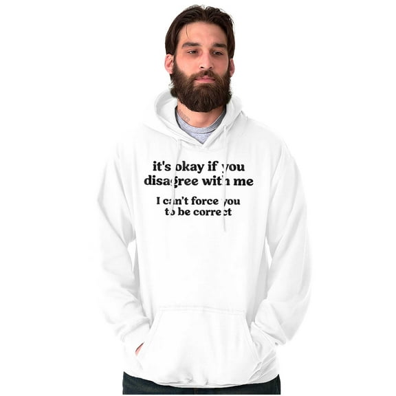 Funny Can't Force You To Be Correct Unisex Plus Fleece Graphic Hoodie Brisco Brands 2X