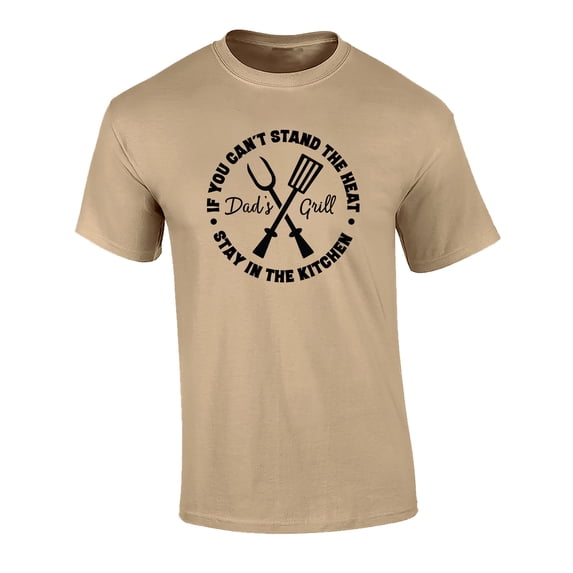 Funny Can't Stand The Heat Adult Mens Short Sleeve T-Shirt-Tan-XXL