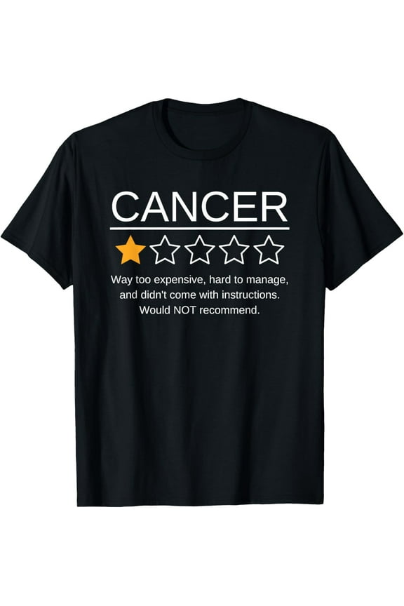 Funny Cancer Awareness One Star Rating Esophageal Ovarian T-Shirt