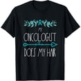 thumbnail image 1 of Funny Cancer Awareness T-Shirt My Oncologist Does My Hair Teal Ribbon Chemotherapy Survivor Gift Unisex Adult Graphic Tee Retro Style, 1 of 6
