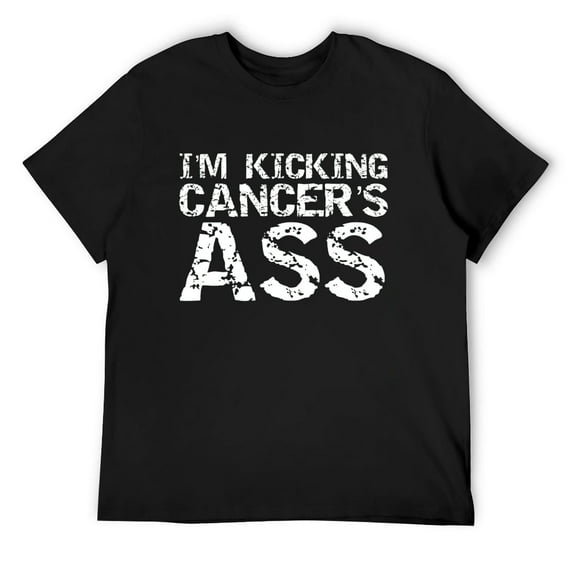 Funny Cancer Treatment Patient Gift I'M Kicking Cancer'S Ass Short Sleeve T-Shirt Black 2X-Large