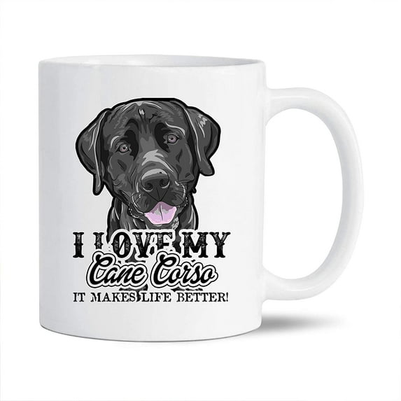 Funny Cane Corso White Mug Gift Ideas For Family / Friends, I Love My Cane Corso Coffee Mug, Funny Cane Corso Cups Gifts, Cane Corso Ceramic Teacup 11 Oz.