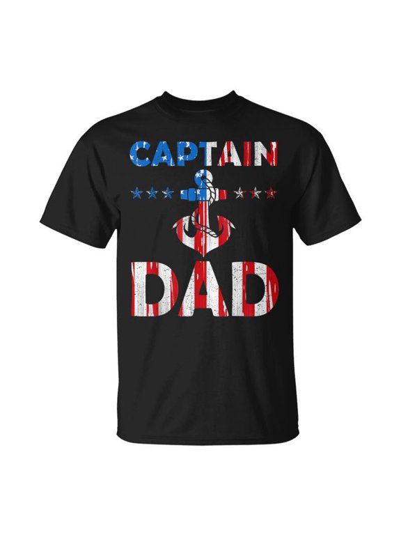 Funny Captain Dad Boat Owner American Flag 4Th Of July Unisex TShirt