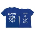 thumbnail image 1 of Funny Captain & First Mate Nautical Sailing Matching T-Shirts Set Couples Gift Captain Navy Small / First Mate Blue Medium, 1 of 7
