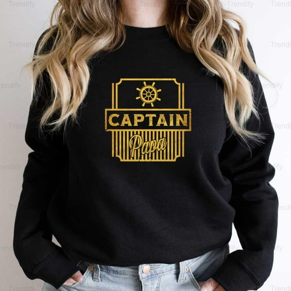 Funny Captain Papa Grandpa Superhero Retro Humor Graphic Unisex Sweatshirt M390914, Up to Size 5XL