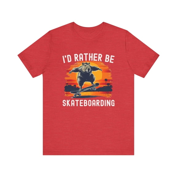 Funny Capybara Skateboarding, I'd Rather Be Skateboarding, Skate Gift Shirt