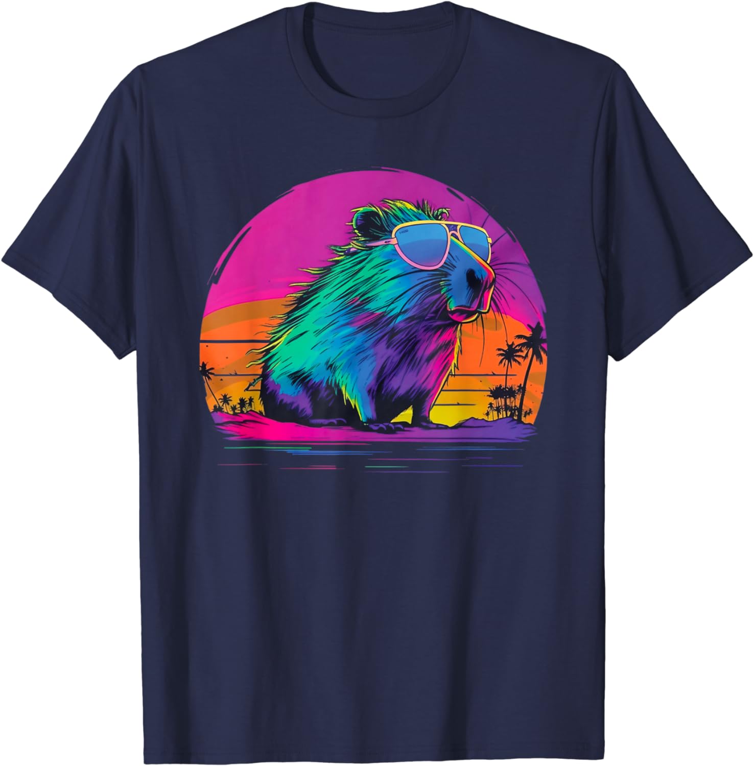 Funny Capybara Vintage Rodent Retro Vaporwave Aesthetic Goth TShirt
