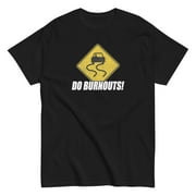 Funny Car Enthusiast T-Shirt For Men Burnout Sign Tee, Drifting, Race Car Shirt (Black, S)