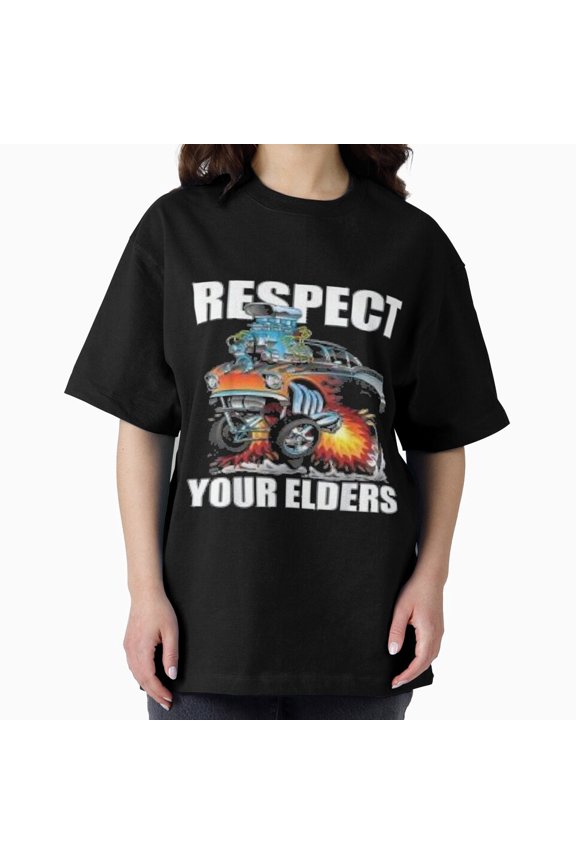 Funny Car Guy Gift Respect Your Elders Classic Muscle Car Retro Unisex T-Shirt, up to size 5XL