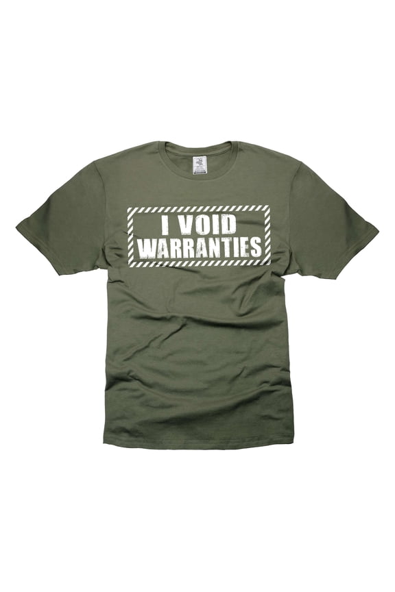 Funny Car Guy Shirt, I Void Warranties T-Shirt, Car Guy Gift, Funny Men's Shirt (Large Military Green)