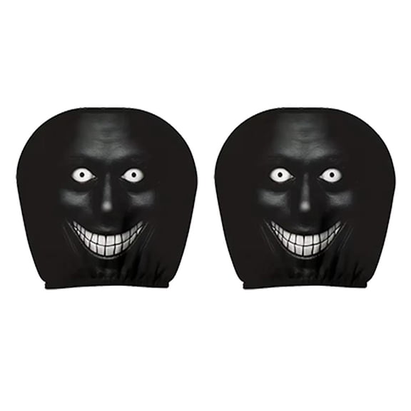 Funny Car Headrest Cover for Cars, 2 Pieces Set of Bold Scary Face Printing Halloween Car Headrest Covers, Humorous Cushion Covers Head Rest Protector for Auto Vehicle Funny Decoration