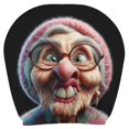 thumbnail image 1 of Funny Car Headrest Covers - 1 Pieces Old Women Face Design | Headrest Cover with Elastic Universal Fit,for Car Automotive SUV Sedan Truck Driving Road Trip Daily Commute, 1 of 6