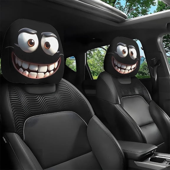 Funny Car Print Headrest Cover,Elastic Universal Car Seat Protector,Stylish Interior Accent for Road Trips,Family Outings,Commuting,Vehicle Seat Protection,Gift for Car Enthusiasts-E