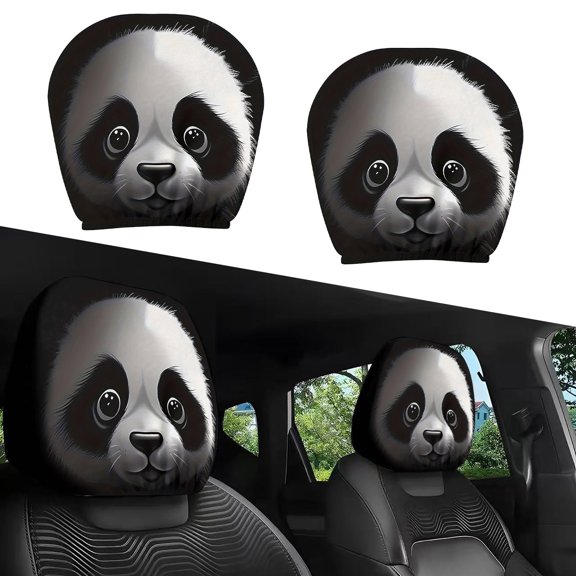 Funny Car Print Headrest Cover, Universal Elastic Auto Seat Protector, Stretchy and Washable Car Interior Decoration, Protects from Dirt and Sweat, Great Gift for Car Lovers