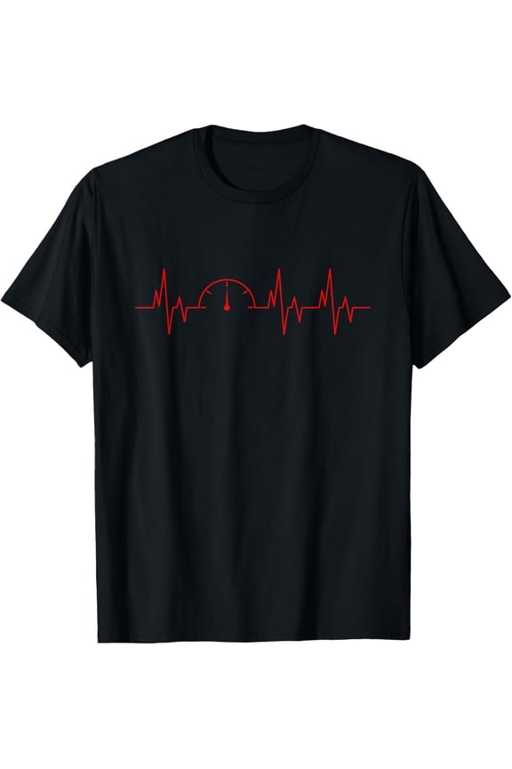 Funny Car Speedometer Auto Mechanic Guys Heartbeat Gift T-Shirt