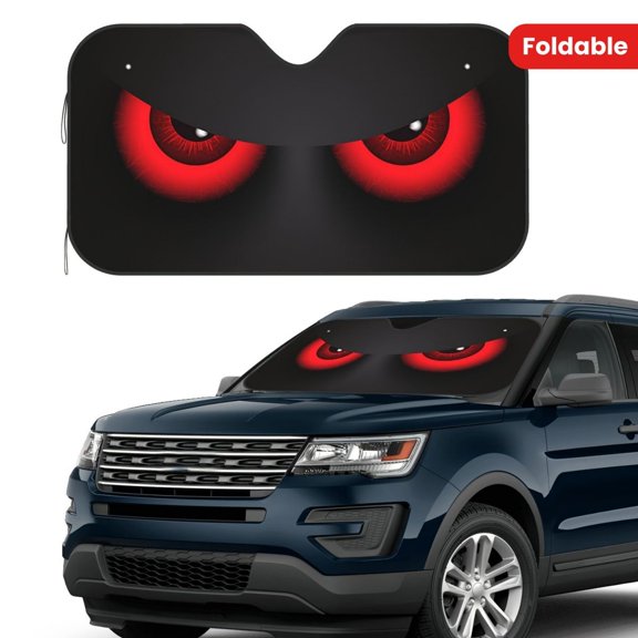 Funny Car Windshield Sunshade Large Foldable Front Window Window Sun Shade Visor Shield Cover, 99% UV Block Thermal Reflector Protector Universal Fits Sedan SUV Pickup Truck
