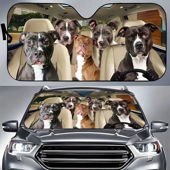 Funny Car Windshield Sunshade Large Foldable Front Window Window Sun Shade Visor Shield Cover, 99% UV Block Thermal Reflector Protector Universal Fits Sedan SUV Pickup Truck