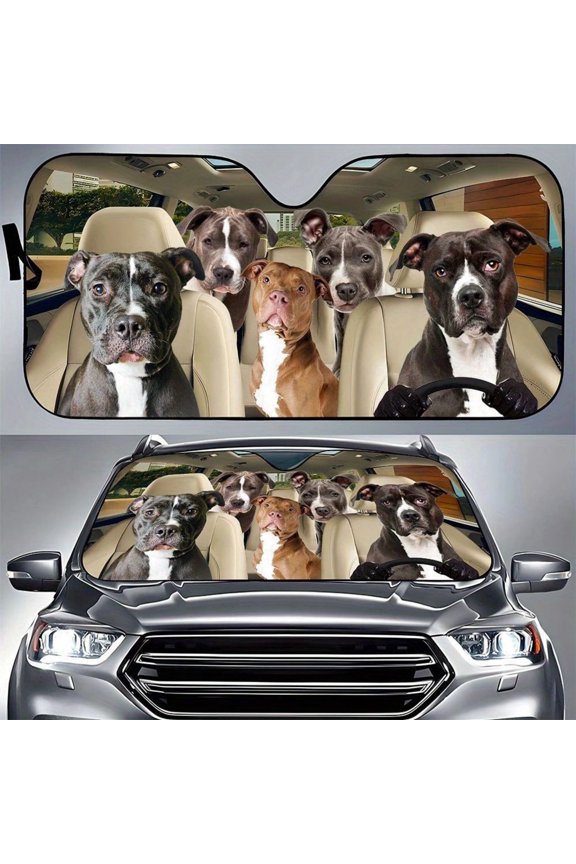 Funny Car Windshield Sunshade Large Foldable Front Window Window Sun Shade Visor Shield Cover, 99% UV Block Thermal Reflector Protector Universal Fits Sedan SUV Pickup Truck