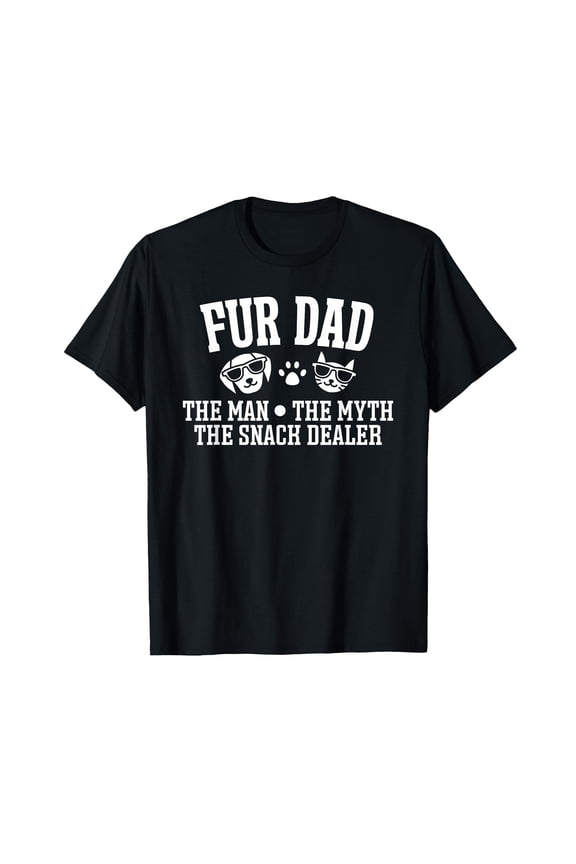 Funny Cartoon Animals Fur Dad Snack Dealer T-Shirt for Pet Lovers