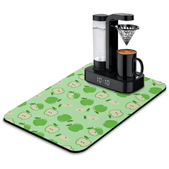 Funny Cartoon Apple Lover Dish Drying Mat, Cute Aesthetic Apple Painting Print Kitchen Counter Mat