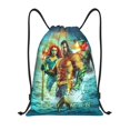 Funny Cartoon Aquaman Drawstring Backpack Sport Gym Bag For Yoga