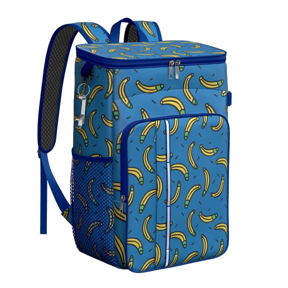 Funny Cartoon Banana Design Cooler Bag, Tropical Fruit Insulated Backpack for Outdoor Activities and BBQ