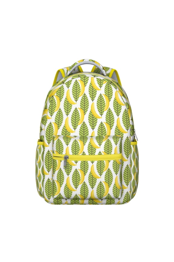Funny Cartoon Banana Design Student Backpack - Waterproof & Ergonomic School Bag with Padded Back Support, Breathable Mesh & Durable Exterior for College