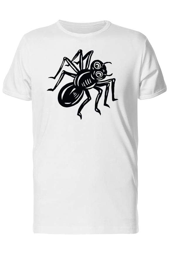 Funny Cartoon Black Spider T-Shirt Men -Image by Shutterstock, Male 3X-Large